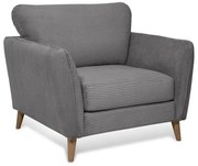 Fotoliu gri închis cu tapițerie din catifea reiată Paris – Scandic