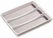 Kesper 30094 Cutie din plastic pentru tacâmuri, 3compartimente, albă, 40,5 x 32,5 x 4,5 cm