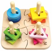 Puzzle creativ din lemn Hape, 19,7 x 11,6x 19,7 cm