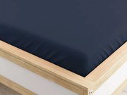 Cearsaf cu elastic din microfibra albastru inchis 160 x 200 cm