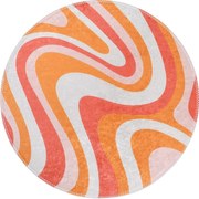 Covor portocaliu lavabil rotund ø 120 cm Colors of Joy – Vitaus