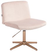 HR150CROSS Scaun Roz Pudra din Catifea cu Bază Aurie