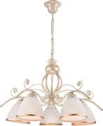 Candelabru cu lanț RETRO II, 5xE27/60W/230V, finisaj alb patinat