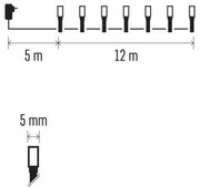 Ghirlandă LED pentru exterior, 120 LED-uri, 17 m, IP44, alb rece