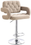 HR8403W Scaun Catifea Latte Bază Cromata