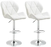 HOMCOM Scaun Bar Reglabil Pivotante si Antiderapant, Scaun bar Modern,Sarcina Maxima 120 kg,Elegante și Confortabile,Albe | Aosom Romania