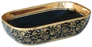 Lavoar Ceramic Premium, Oval Gold -Negru,46cm