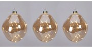 Set de ornamente LED de Crăciun Organic ball 3buc, auriu