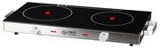 Plită dubla cu infrarosu FIRST FA-5096-7, 2800W, Pana la 300°C, Termostat, Sticla ceramica, Negru/Inox