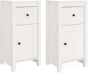 vidaXL Servante, 2 buc., alb, 40x35x80 cm, lemn masiv de pin