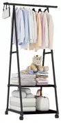 Organizator haine Livit Modernity, metal, negru, 160x85x42.5 cm
