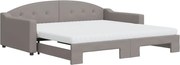 vidaXL Pat de zi cu extensie și saltele, gri taupe, 100x200 cm, textil