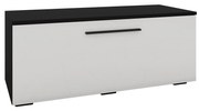 Comoda Kos, O Usa, Negru/Alb Lucios, MDF, 95 x 40 x 39 cm