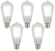 Set 5 becuri Becuri LED inteligente E27 reglabile ST64 mat 7W 806 lm 2700-6500K