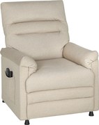 HOMCOM Fotoliu Relaxant Electric cu Masaj și Încălzire, cu Suport pentru Picioare, Silențios, Reclinabil 150° în Material Catifelat Prietenos cu Animalele, cu Funcție de Memorare, 2 Telecomenzi pentru Sufragerie, Bej | Aosom Romania