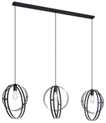 Smart hanglamp zwart langwerpig 3-lichts incl. Wifi G95 - Indu