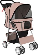 PawHut Carucior Animale Pliabil Cafeniu – 75×45×97 cm, Confort &amp; Mobilitate | Aosom Romania