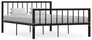 vidaXL Cadru de pat, negru, 140 x 200 cm, metal
