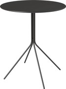 Outsunny Masă de grădină Ø60 x 71 cm, Masă pentru balcon din oțel rezistentă la intemperii, Masă auxiliară rotundă cu tampoane pentru picioare Negru | Aosom Romania