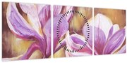 Tablou - Flori de magnolie (cu ceas) (90x30 cm)