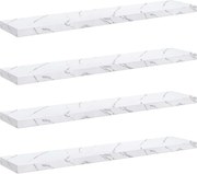 vidaXL Raft de perete Pe perete 4 pcs Marmură albă 120 x 23,5 x 4 cm