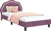 vidaXL Cadru de pat pentru copii cu spătar Violet 80 x 200 cm Catifea