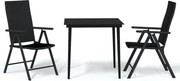 vidaXL Set mobilier de grădină, 3 piese, negru
