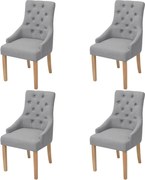vidaXL Scaune de bucătărie pivotante, 4 buc., gri deschis, textil