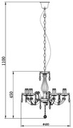 Lustră pe lanț MAGNOLIA 5xE14/40W/230V Zuma Line RLD94016-5A