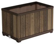 Cutie decorativă pentru flori din plastic, în formă de cărămidă, 81 L, nuc