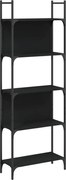 vidaXL Bibliotecă 5 niveluri, negru, 60,5x24x166,5 cm, lemn prelucrat