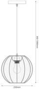 Lustră pe cablu DANA 1xE27/15W/230V, Ø 25 cm, alb