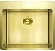 Chiuveta bucatarie inox Deante Olfato 55x50.5 cm cu 1 cuva finisaj auriu periat