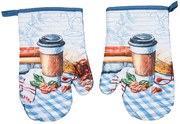 Set 2 manusi albastre cu magnet COFFEE TOGO