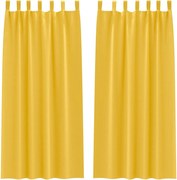 vidaXL Perdele Opaque cu Inel 2 pcs Galben muștar 225 x 140 cm