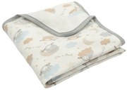 Paturica bebe din bumbac flausat moale si pufos pe interior 85x85 cm Kidizi On a Cloud Pastel