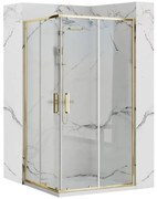 Cabina de dus Rea Punto cu cadita neagra 80x100 cm auriu