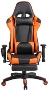 Scaun gaming, cu Masaj si Incalzire, telecomanda Wireless, functie recliner, SIG 5999, Negru/Portocaliu