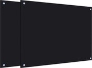 vidaXL Panou antistropi bucătărie 2 buc. negru 80x60cm sticlă securiz.