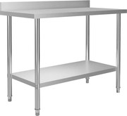 vidaXL Masă de lucru bucătărie bordură antistropire 120x60x93 cm oțel