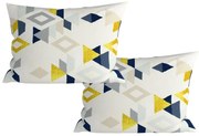 Set 2 huse decorative pentru perna din microfibra GEOMETRICA 50x70 cm, colorata