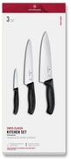 Victorinox - Set de 3 cuțite de bucătărie SWISS CLASSIC, negru