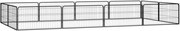 vidaXL Țarc câini 12 panouri negru 100x50 cm oțel vopsit electrostatic