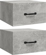 vidaXL Noptiere de perete, 2 buc., gri beton, 35x35x20 cm
