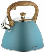 Ceainic cu fluier Klausberg KB 7263, 22 cm, 3 L, Inductie, Otel, Albastru