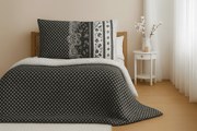 Lenjerie de pat din policoton CANZONE BLACK, negru Dimensiune lenjerie de pat: 70 x 90 cm | 140 x 200 cm