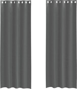 vidaXL Perdele Voile cu Oelii 2 buc Gri Inchis 140x300 cm