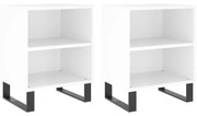 vidaXL Noptiere, 2 buc., alb extralucios, 40x30x50 cm, lemn compozit