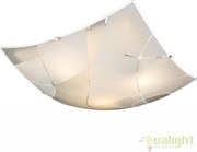 Plafoniera design elegant din sticla satin cu linii decorative 40x40 cm Paranja 40403-3 GL