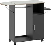 HOMCOM Dulap Masa Calcat – 3 Rafturi, Blat Burete &amp; Ghidaj Rufe | Aosom Romania